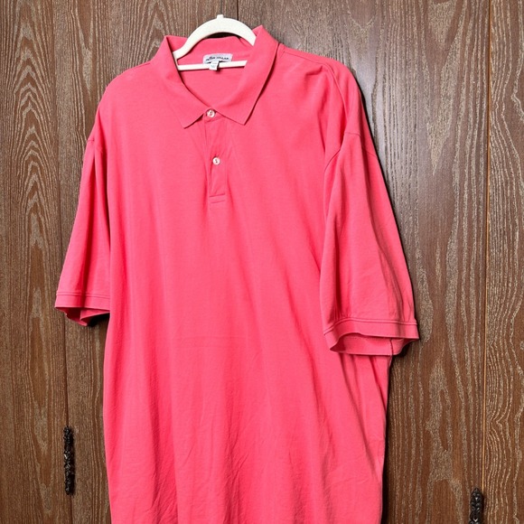 Peter Millar Mens XXL Pink Solid Cotton Elastane Short Sleeve Polo Shirt Peru - Picture 2 of 11